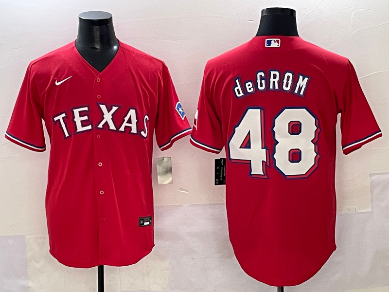 Men's Texas Rangers Jacob deGrom #48 Red Limited Jersey